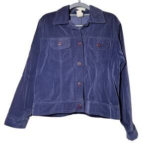 Action Gear Womens Vintage Jacket Size S Velvet Purple Pockets Made in USA 80s